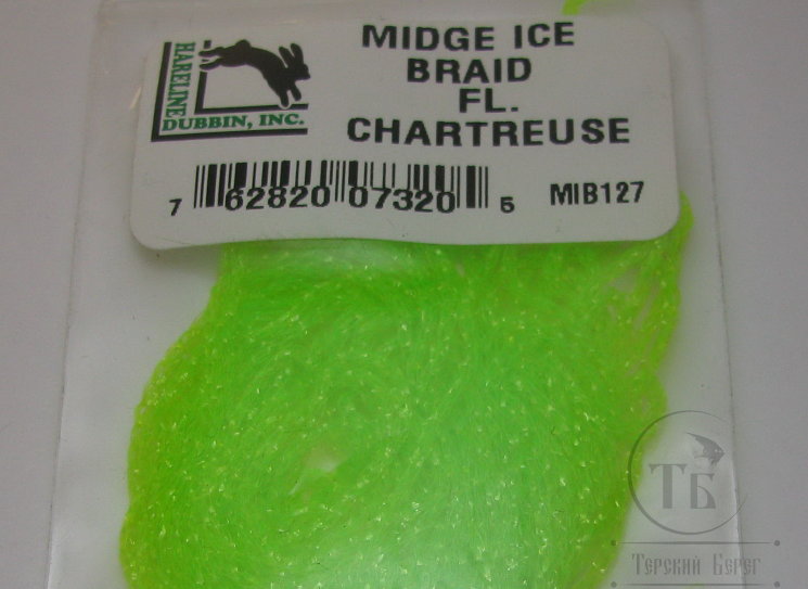 Тесьма для тела Midge Ice Braid Chartreuse Hareline