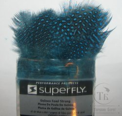 Перья цесарки Guinea Fowl Strong Silver doc Blue Super Fly