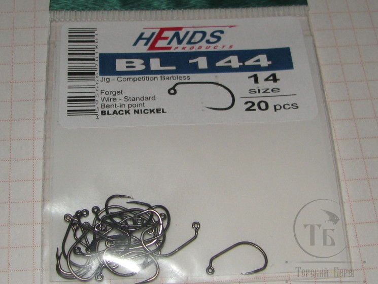 Крючок безбородый джиговый Hends Jig BL 144 № 14 ( 20 шт )