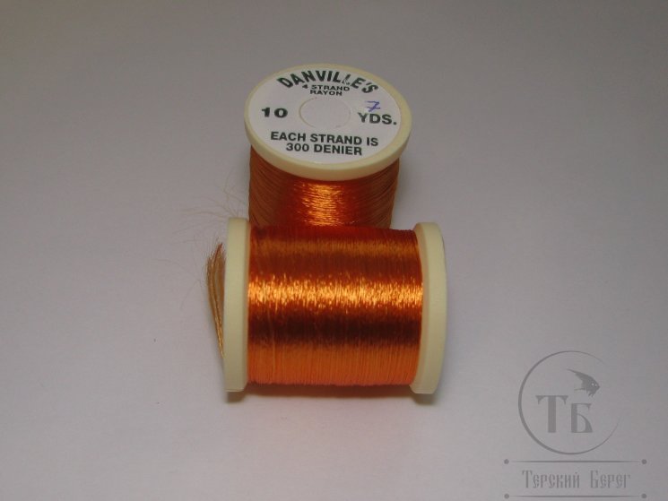 4-х прядный вискозный шелк Danville"s rayon 10 yds 300 den orange № 7