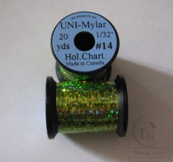 Плоский люрекс UNI Mylar 20 yds 1/32 # 14 Hol Chartreuse