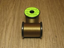Монтажная нить UNI THREAD 8/0  Olive Dun 200 yds