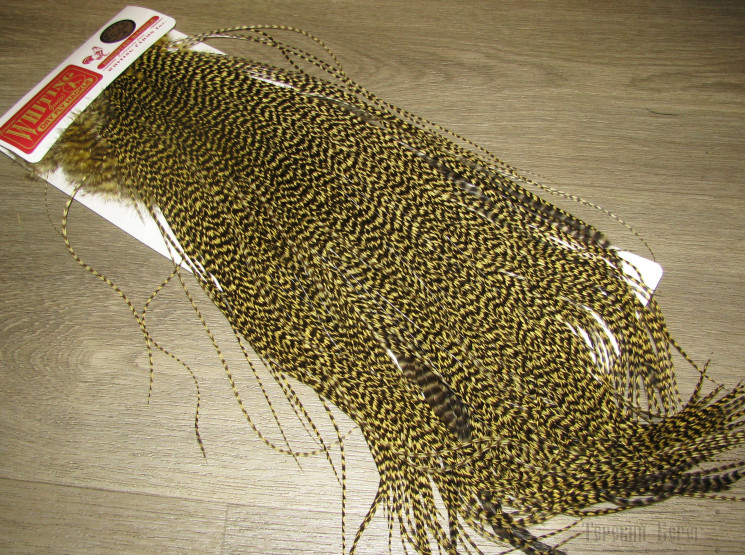 Седло Whiting Dry Fly Silver Grizzly Pale Yellow 