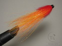 Муха лососёвая английское крыло WG Tube ( 20 ) Plastic 1 дюйм  Fl Fiery Orange  (флюр фиерично оранжевая)