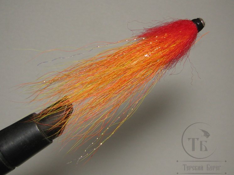 Муха лососёвая английское крыло WG Tube ( 20 ) Plastic 1 дюйм  Fl Fiery Orange  (флюр фиерично оранжевая)