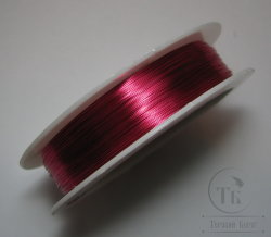 Проволока медная покрытия Hot Pink (0.25 мм. 50 метров)