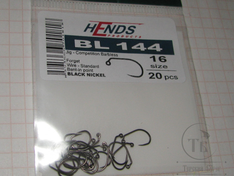 Крючок безбородый джиговый Hends Jig BL 144 № 16 ( 20 шт )