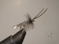 Муха сухая Dry fly ( 9 ) " Quill Wing Caddis RH Dk Grey "крючок № 12 ( Kumho )