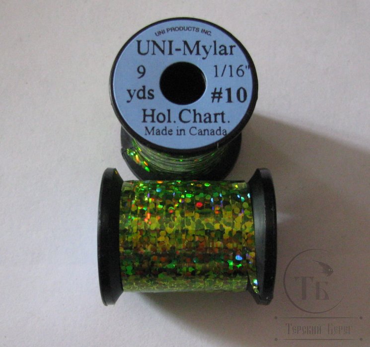 Плоский люрекс UNI Mylar 9 yds 1/16 # 10 Hol Chartreuse