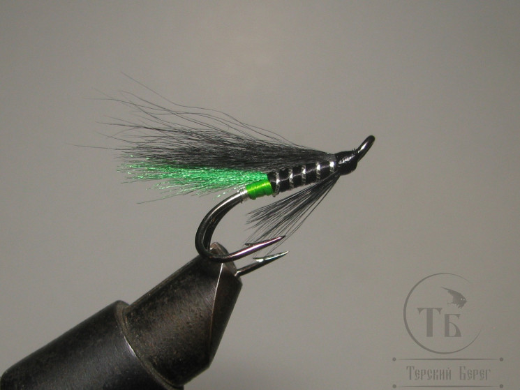 Муха лососевая на двойнике Monkey "Летняя" ( 12 ) Green Butt Monkey Wing GT Var. DL71 № 8