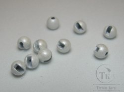 Вольфрамовый шарик с прорезью D 3,8 Pearl White  (10 шт)