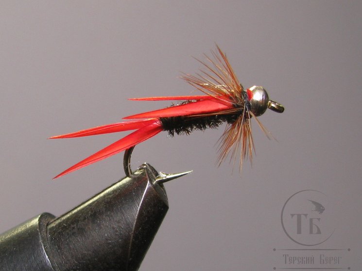 Муха нимфа Biot ( 45 ) Prince CH nymph Peacock / Red крючок № 10