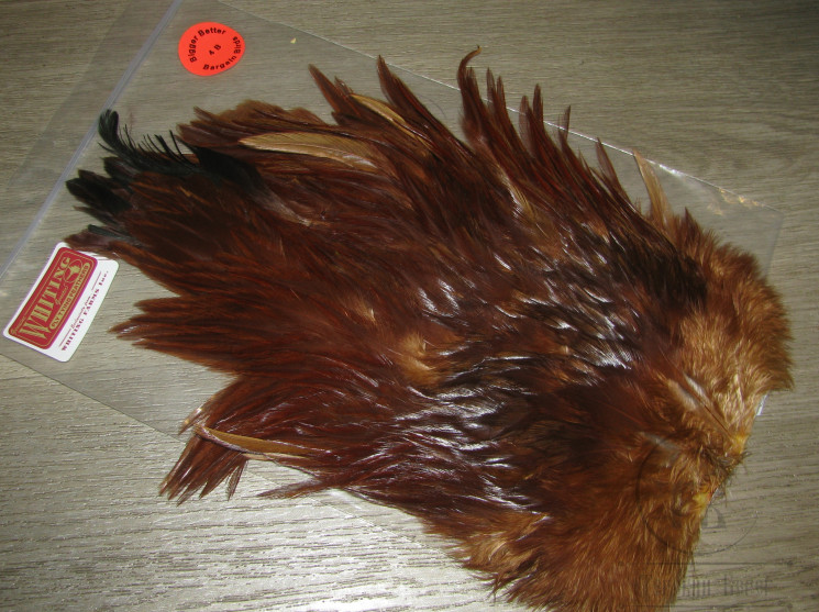 Седло петуха с широким пером Whiting Rooster Saddle 4BS Brown