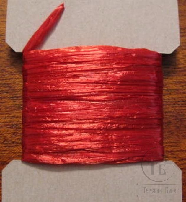 Рафия искусственная (швейцарская соломка) алая / Raffia Scarlet