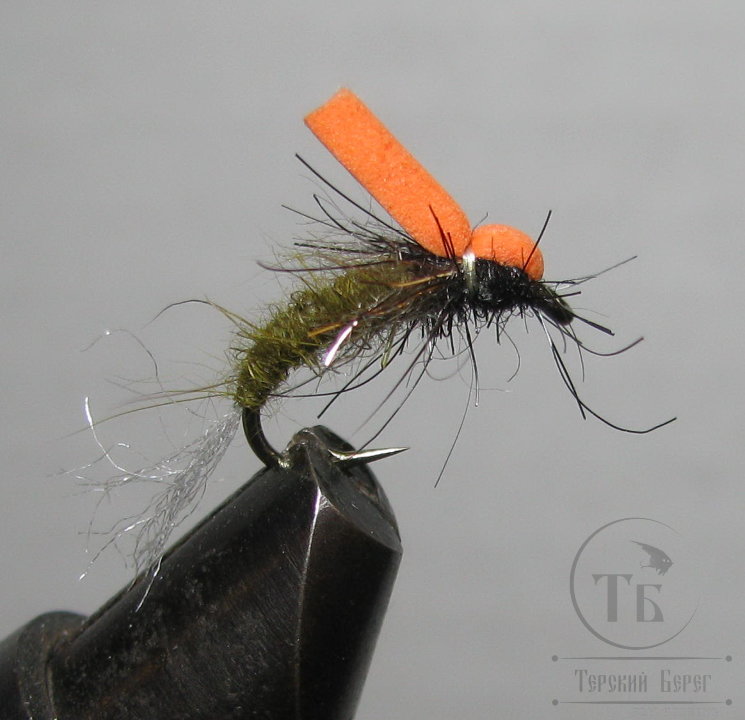 Муха Foam ( 1 ) Olive Orange кр. Scud № 12