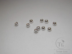 Вольфрамовый шарик с круглым отверстием D 3.3 Silver Sterling (10 шт)