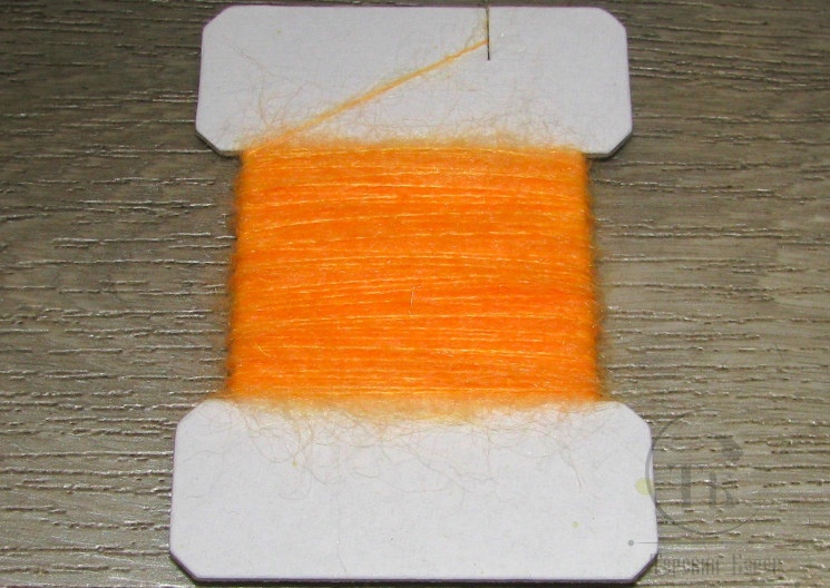 Шерстяная пряжа в даббинговой скрутке Mohair Dub Brash Fl. Orange 10 m