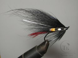 Муха лососевая на одинарном крючке ( 28 ) Black Red Td  Kumho Salmon Black № 6