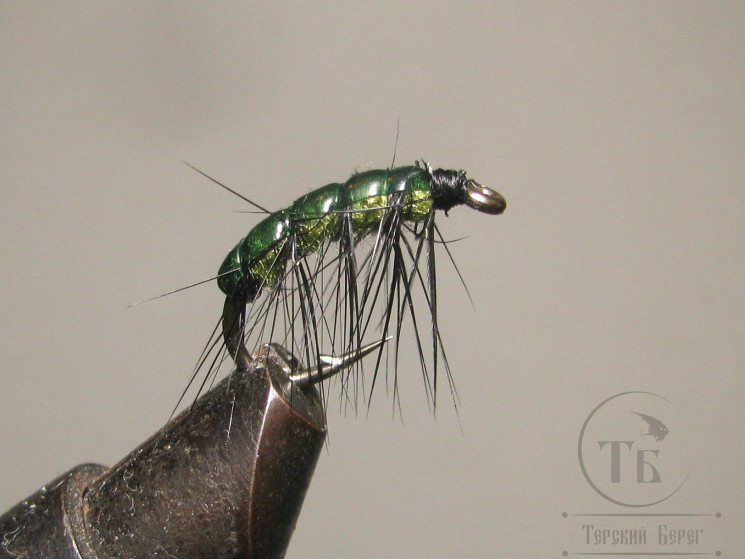 Муха Simple Scud ( 5 ) Бокоплав SSC ( Dk. Olive ) крючок Скуд 12