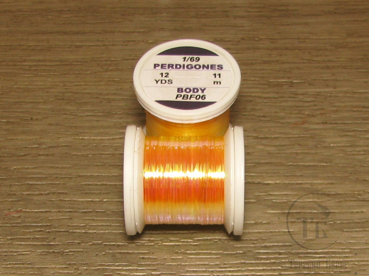 Плоский люрекс Perdigones Pearl Body Fine 1/69 12 yds Yellow PBF-06 Hends