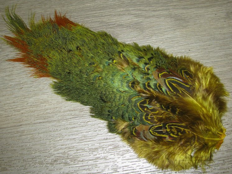 Перья крупа охотничьего фазана Ringneck Rump Patch Golden Yellow Wapsi