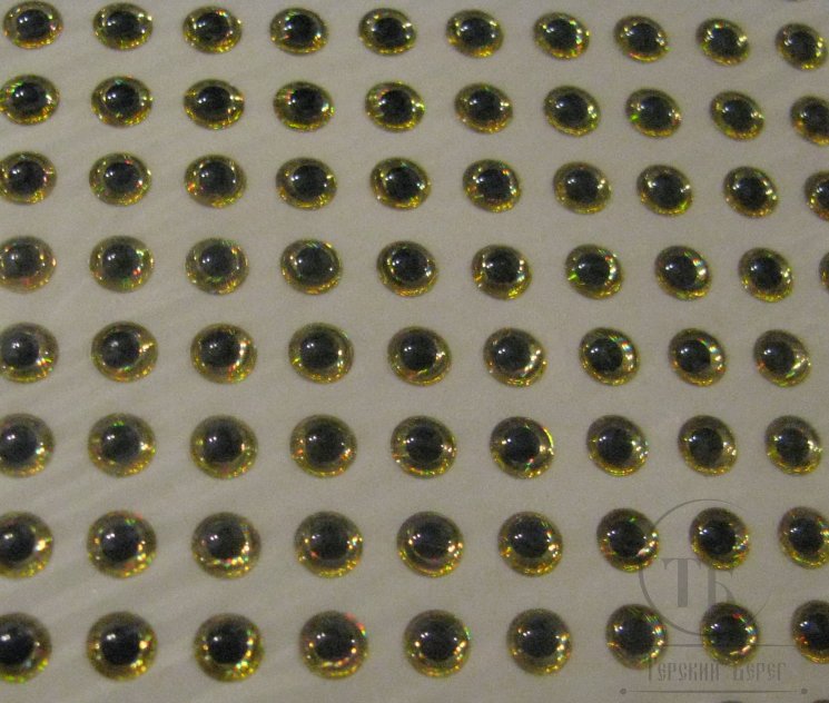 Глазки объемные D 3,0 Gold ( 20 шт )