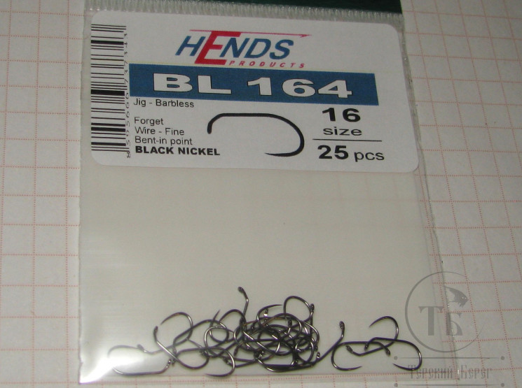 Крючок безбородый джиговый Hends Jig BL 164 № 16 ( 25 шт )