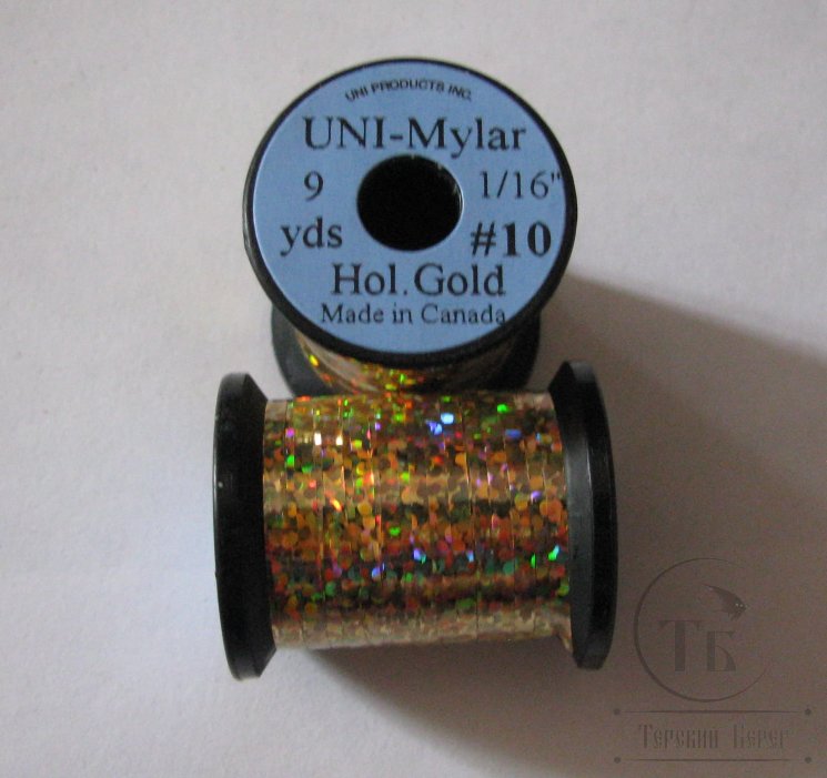 Плоский люрекс UNI Mylar 9 yds 1/16 # 10 Hol Gold