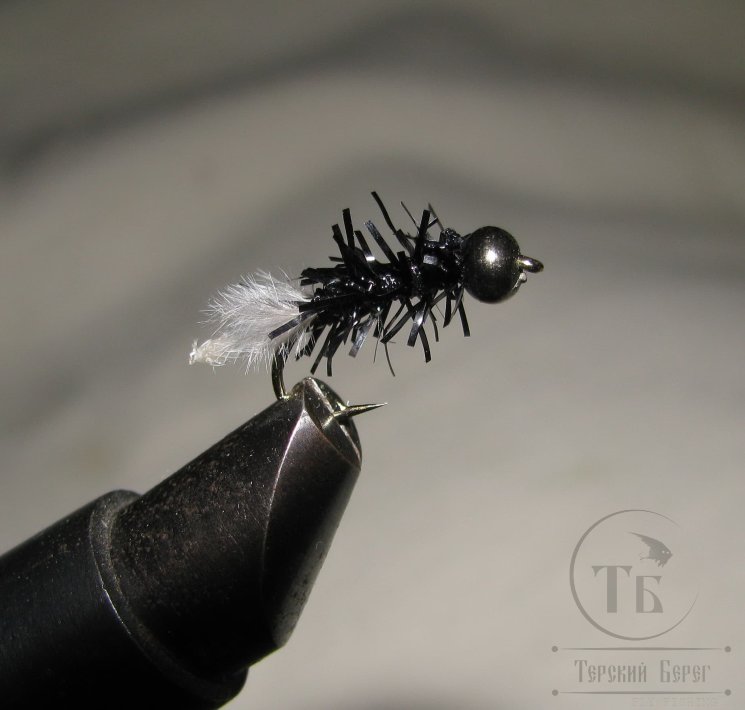 Муха нимфа NN ( 55 )  BL.H Palm. Black nymph № 12