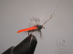 Муха сухая Dry fly ( 17 ) " Quill Wing Caddis Orange "крючок № 18 ( Kumho )