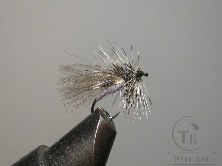 Муха CDC ( 5 ) Caddis Grey Grizzly № 14