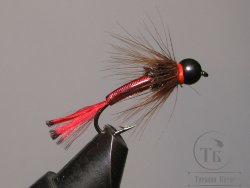 Муха нимфа NN ( 20 ) BH Brown Red Tag stim.  № 8
