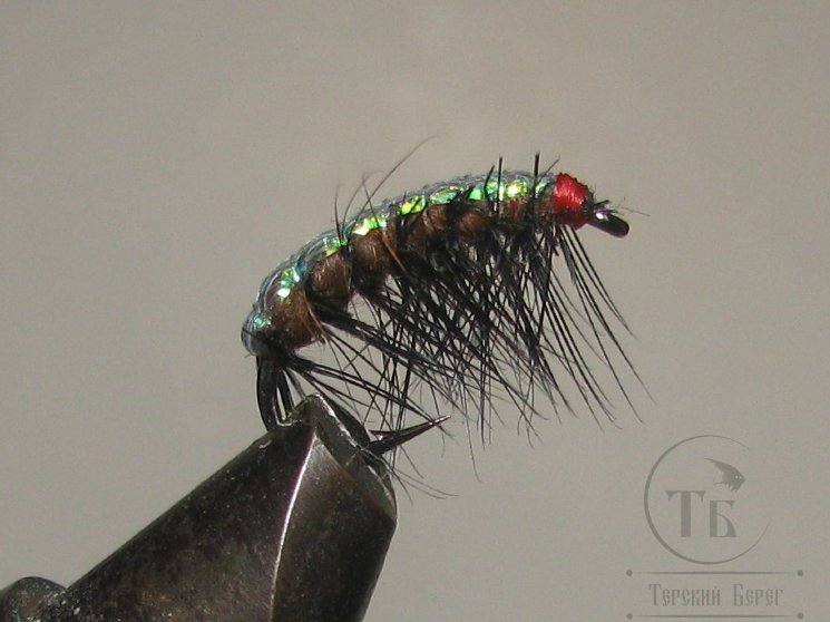 Муха Simple Scud ( 61 ) Бокоплав SSC ( Peacock Black ) крючок Scud Black № 10 