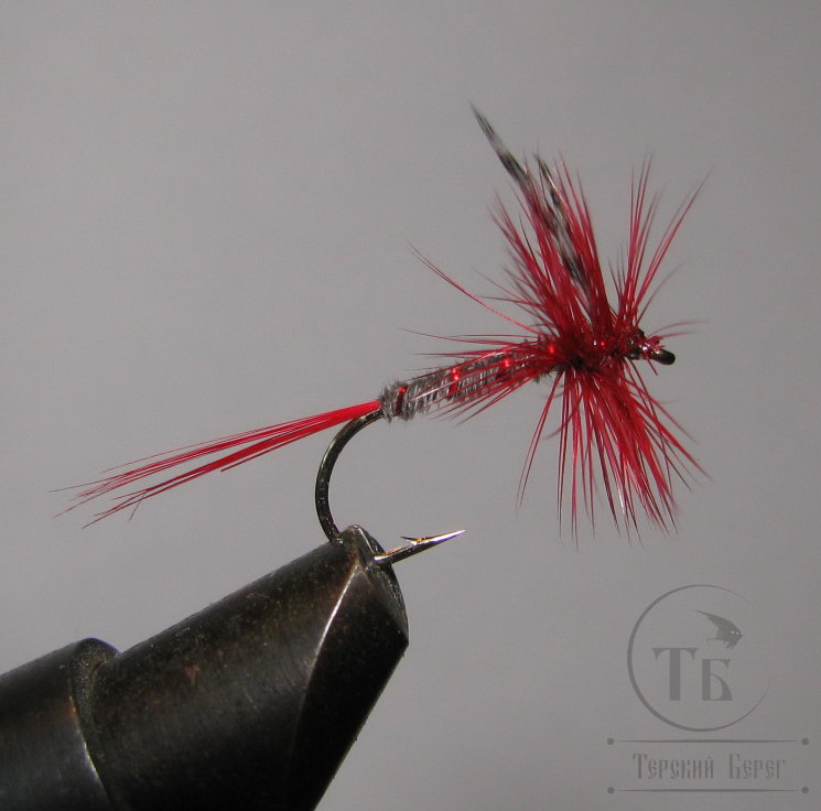 Муха сухая Dry fly Adams 13 " Adams Red "крючок № 10 ( Kumho )