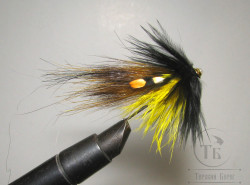 Муха лососёвая Turbo Awesome Possum ( 7 ) Golden Killer Variant T 5,0 mm. 6 sm. ( кегля латунь 3/4 )