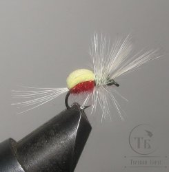 Муха Foam ( 8 ) Humpy White Red Pale Yellow Variant кр. № 14