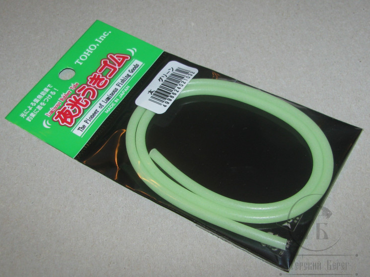 Светонакопительный кембрик Luminous Rubber Tube 50 см Green Glow 2.0 мм TOHO