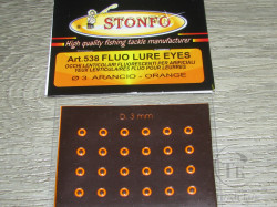 Флюоресцентные глазки Fluo Lure Eyes Mis. Piccole Diam. 3 mm Orange ( 24 шт. ) Stonfo