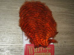 Перо петуха пушистое мягкое, фактуры "марабу" Chiсkabou Whiting Grizzly Orange