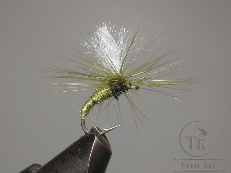 Муха парашют / Parashute ( 3 ) PP Emerger Lt Olive Scud № 12