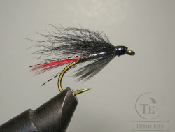 Муха форелевая Wet ( 25 ) Calf Tail RC Red / Black крючок S80NP-BR № 8