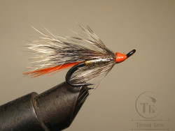 Муха лососевая на двойнике "Летняя Кольская" ( 6 ) Silver Badger Partridge HD № 8