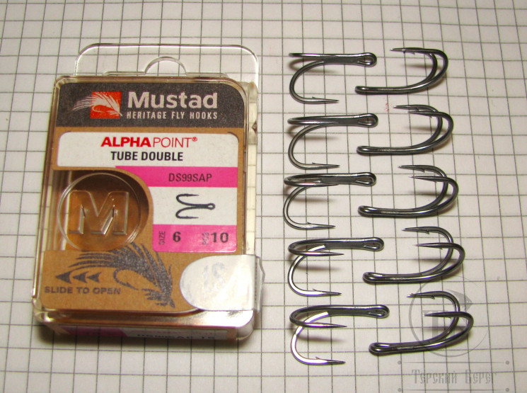 Крючок двойник трубочный Mustad Heritage Tube Double DS99SAP # 6 ( 10 шт. )