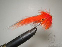 Муха лососёвая Turbo Awesome Possum ( 12 ) Fire Orange T 6,0 mm. 7 sm. ( кегля латунь 3/4 )