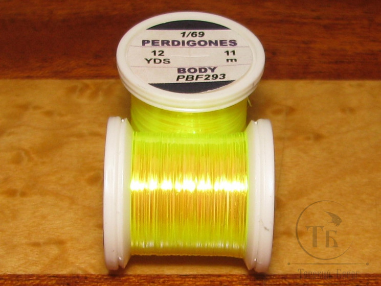 Плоский люрекс Perdigones Pearl Body Fine 1/69  12 yds UV Neon Fl Yellow PBF-293 Hends