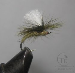 Муха Парашют / Parashute ( 32 ) Olive Poly Pro White  Scud №10