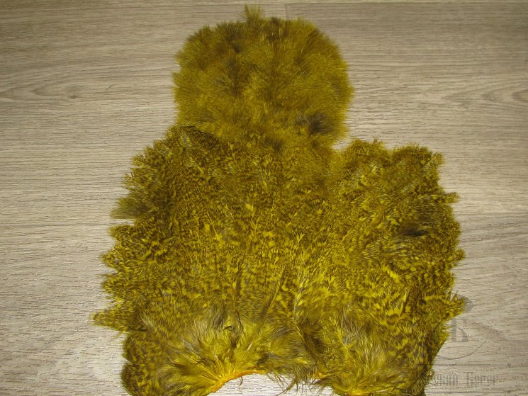 Перо курицы рябое Coq de Leon Hen Soft Hackle  W/Chickabou Speckled Mottled Yellow  Whiting
