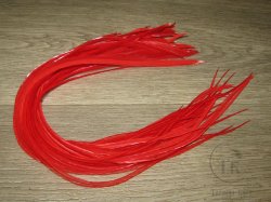 Перо из седла петуха отборное ( 1 шт ) алое  Scarlet