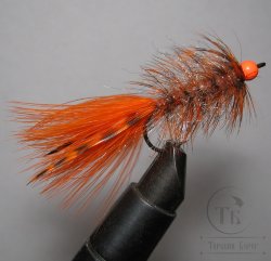 Муха Streamer DDH Leech ( 49 ) Grizzly Rusty Orange / Гризли Ржаво Оранжевый (с вольфрамовой головкой) № 4