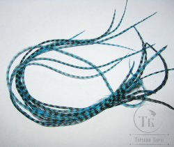  перо Dry Fly (для сухих мух) 10 шт гризли голубой , крючки № 14-18
